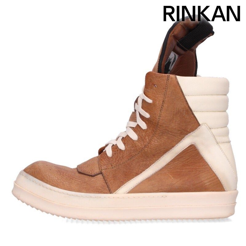 リックオウエンス サイズ:48  GEO BASKET ジオバスケットレザーハイカットスニーカー 中古 SB01 リックオウエンス GEOBASKET ジオバスケットレザーハイカット