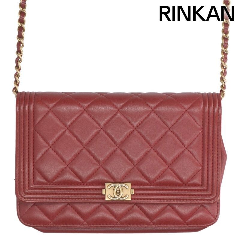 シャネル A 80287 ボーイシャネル ラムスキンチェーンウォレット レディース 12 28～1 6 発送 問い合わせ遅延