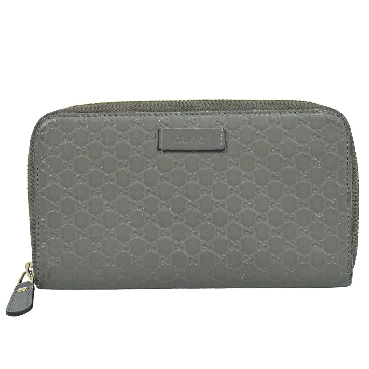 本物 グッチ GUCCI グッチシマ レザー ラウンドファスナー 長財布 
