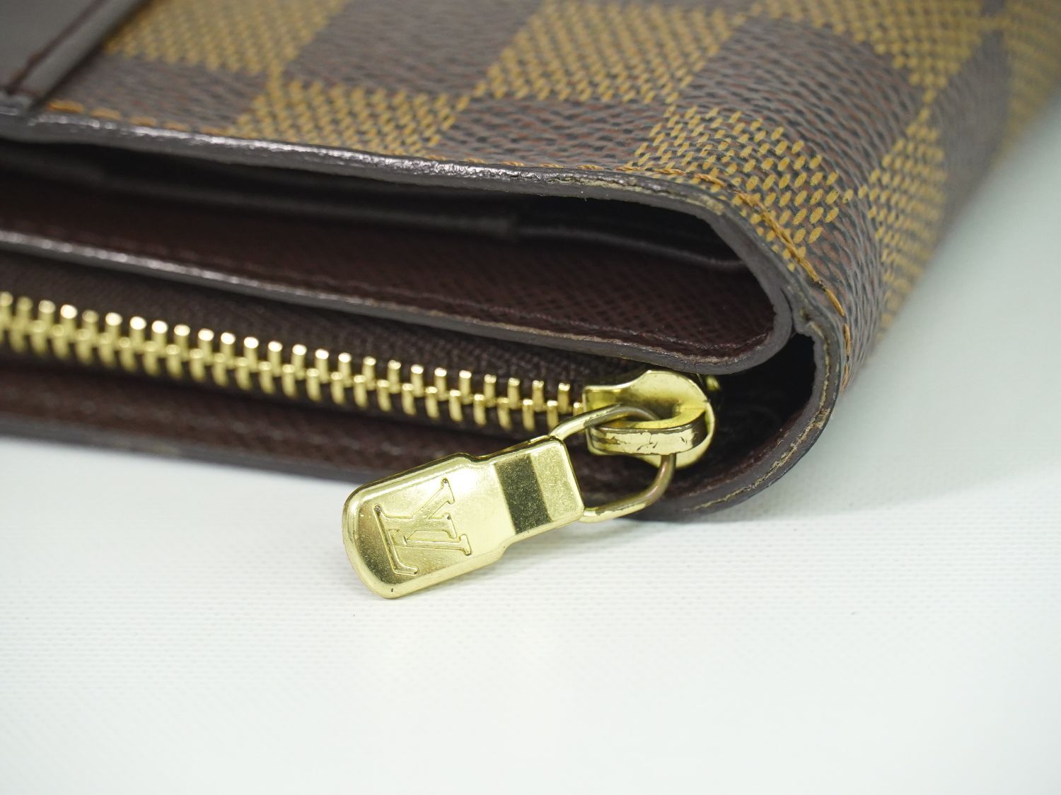 本物 ルイヴィトン LOUIS VUITTON LV コンパクト ジップ ダミエ エベヌ 