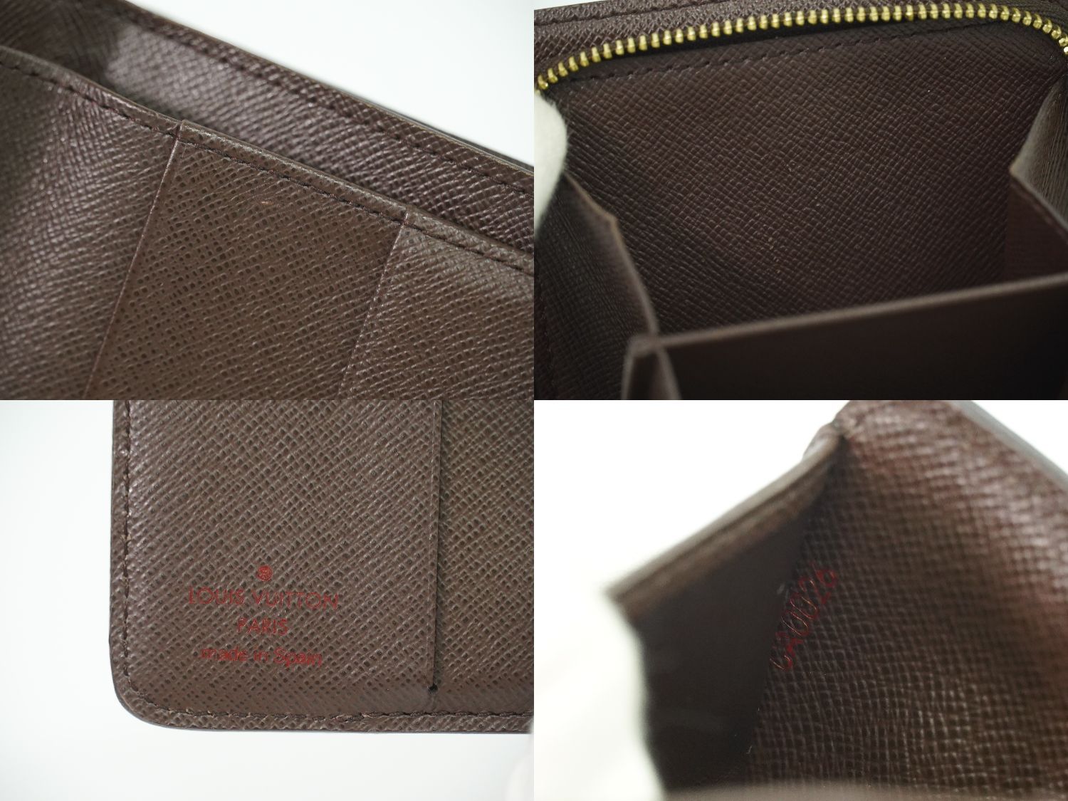 本物 ルイヴィトン LOUIS VUITTON LV コンパクト ジップ ダミエ エベヌ 