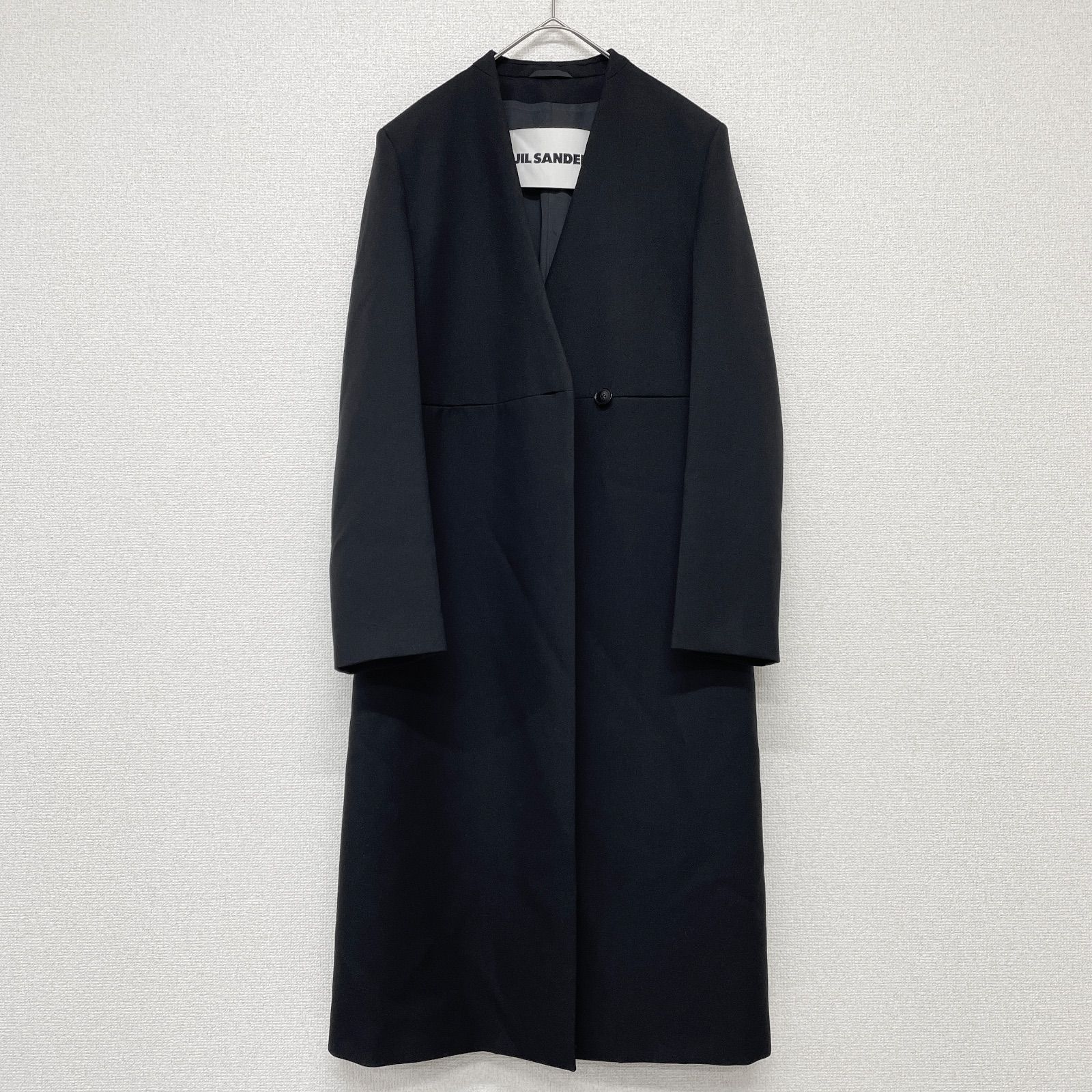 JIL SANDER ジルサンダー ロングコート ノーカラー ウール ブラック