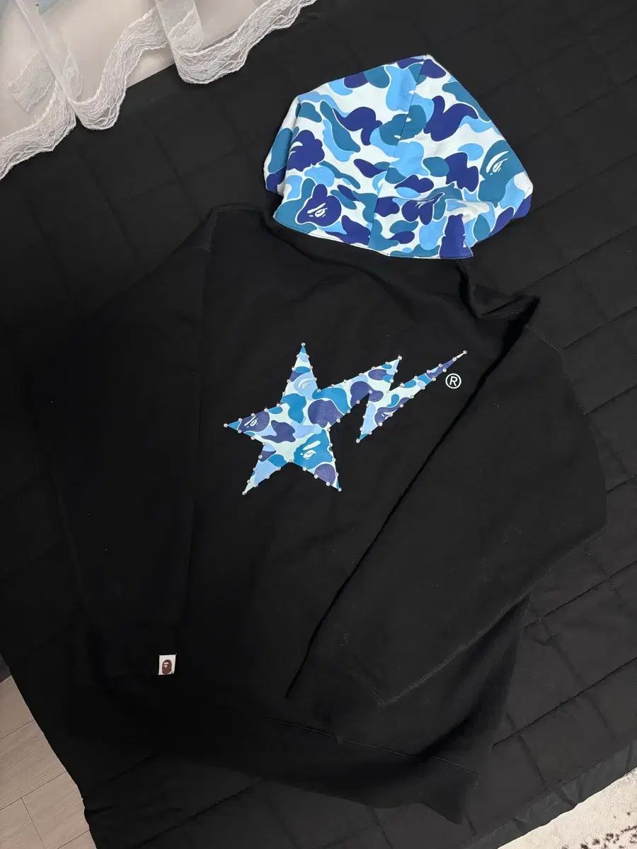 A BATHING APE アベイシングエイプ ブルーカモフラージュ キュービック WHO フーディー Tシャツ ブラック S