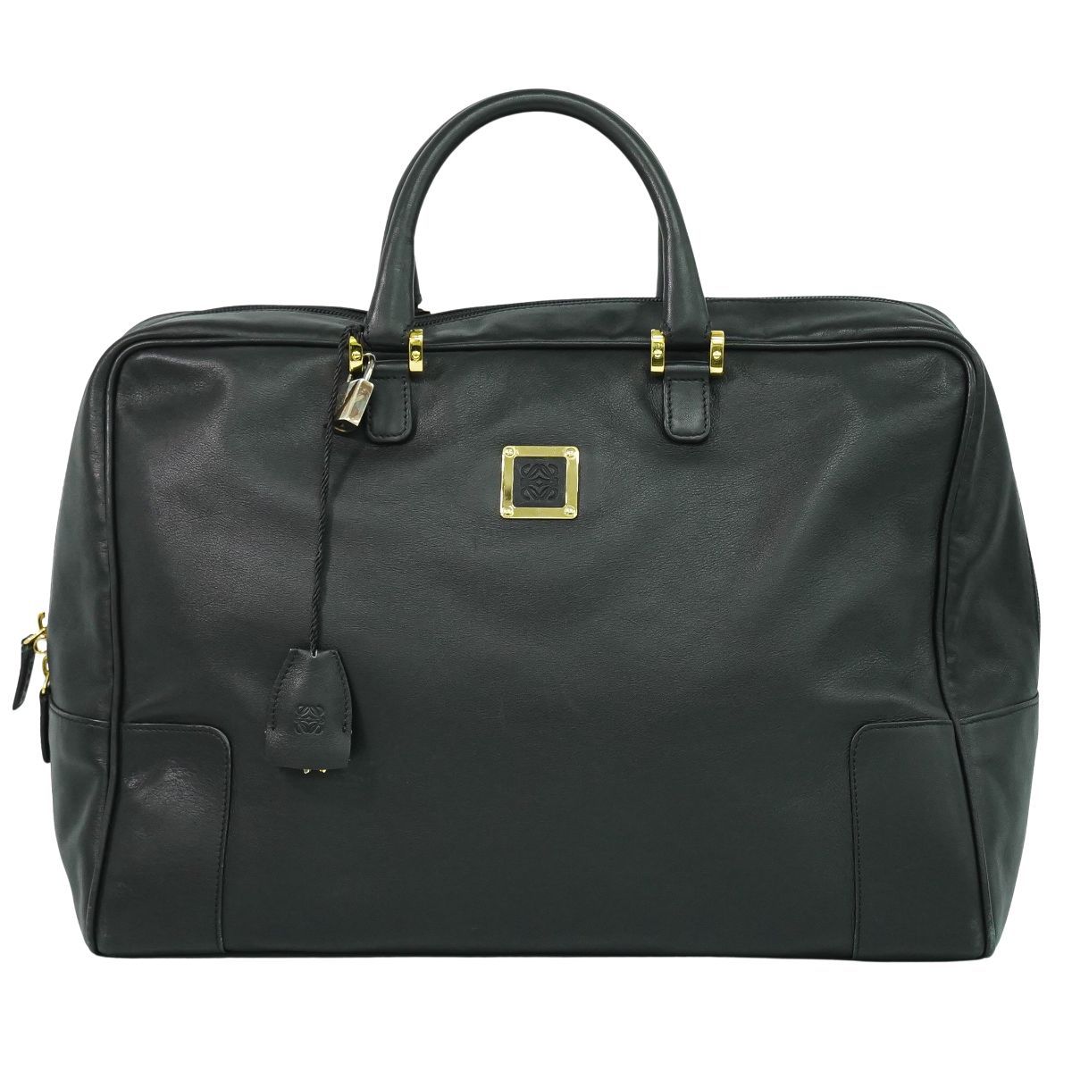 本物 ロエベ LOEWE レザー ボストンバッグ ハンドバッグ ブラック 