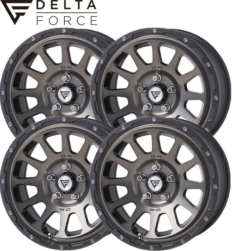 M s 三菱 デリカ D 5 後期 2019 2 DELTA FORCE OVAL 16インチ ホイール 4本 セット 1台分 マットスモークポリッシュ 16 x 7 0 J 35 114 3 デルタフォース オーバル パーツ 部品 アルミ