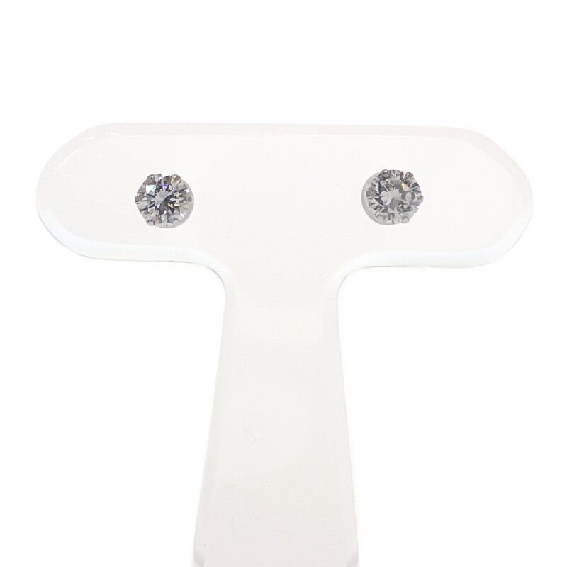 状態良好 デザインジュエリー 1粒ダイヤ スタッドピアス ピアス Pt 900プラチナ ダイヤモンド レディース