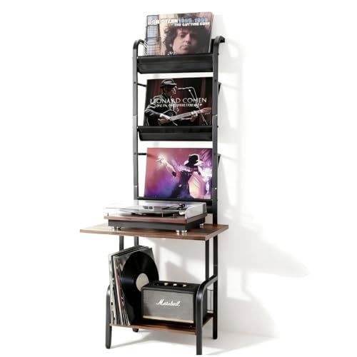 レコード 壁掛け レコードラック レコード棚 レコードプレーヤースタンド のレコードを収納できるレコードラック ターンテーブルスタンド レコード盤 レコードプレーヤー スピーカー 書籍 雑誌の収納に適しています 日本語説明書付き 引き出しなしモmm