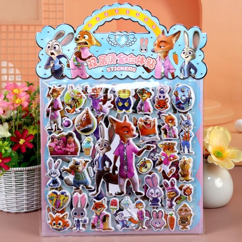 6枚セット ズートピア 3Dジュエルシール プチドロップステッカーズー