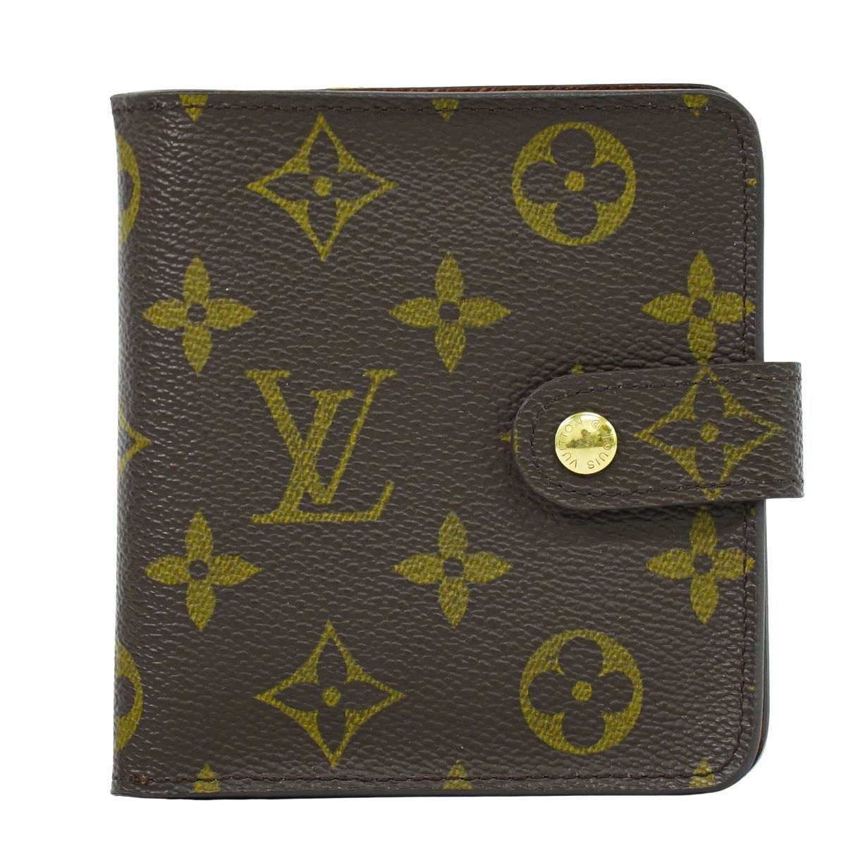 本物 ルイヴィトン LOUIS VUITTON LV コンパクトジップ モノグラム 折 