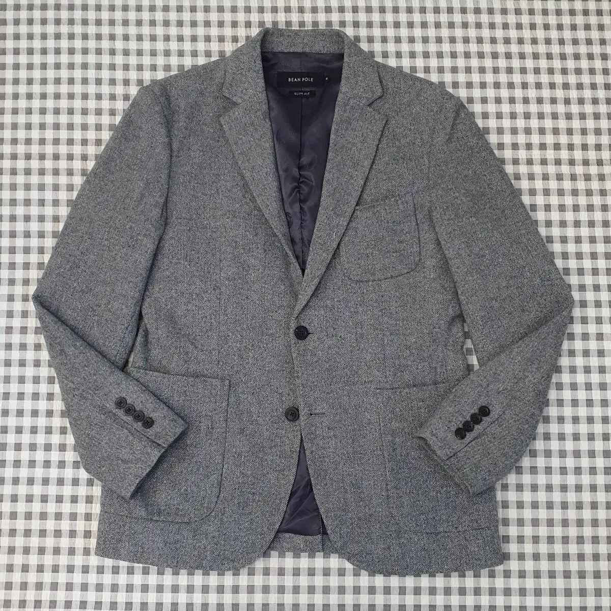 BEAN POLE ビーンポール ヘリンボーン ウール ブレーザー ジャケット メンズ