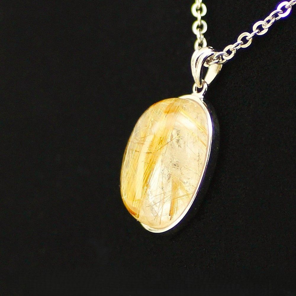 金運 仕事運 ルチルクォーツ ネックレス トップ 天然石 ゴールドルチル 約5 g パワーストーン お守り メンズ レディース GHR NT 5 プレゼント 贈り物 京海堂 天然石の卸 京の蔵