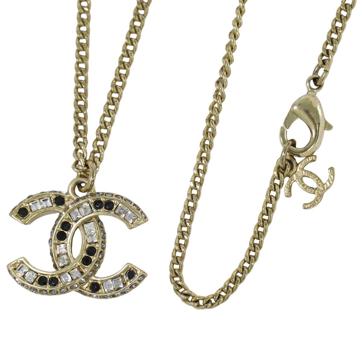 本物 シャネル CHANEL ココマーク ラインストーン ネックレス 