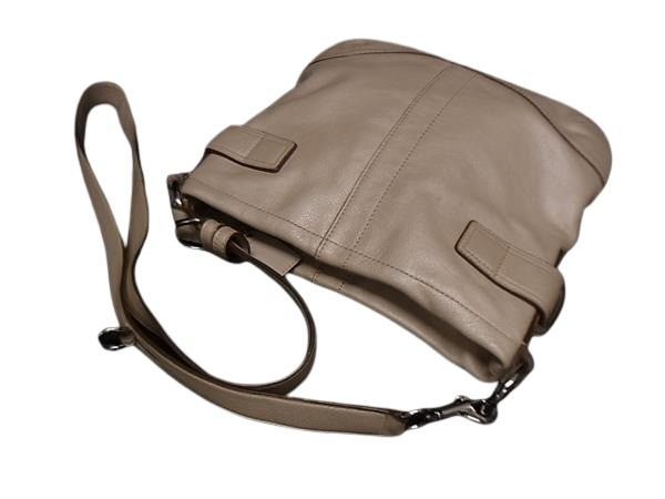 COACH コーチ ショルダーバッグ ダッフル F16514 ライトベージュ レザー レディース 美品【本物保証】 COACH コーチ ショルダーバッグ ダッフル F16514 ライトベージュ