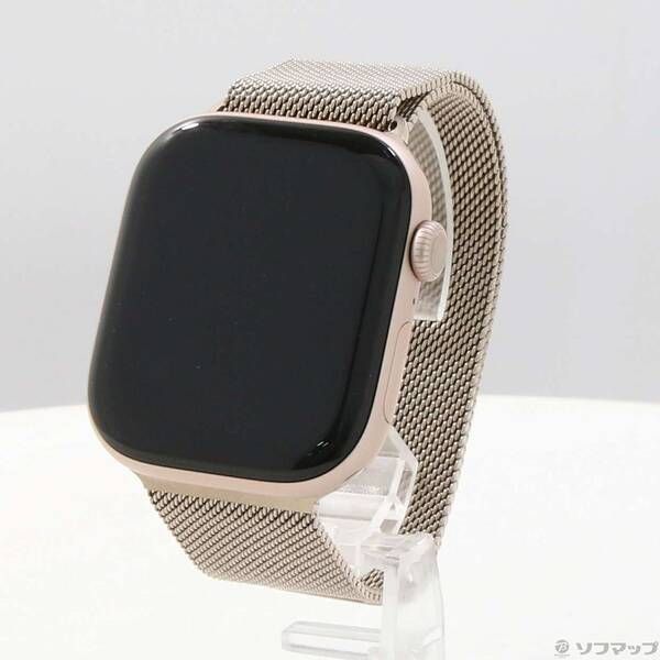 〔 品〕 Apple Watch Series 10 GPS 46 mm ローズゴールドアルミニウムケース ゴールドミラネーゼループ 377