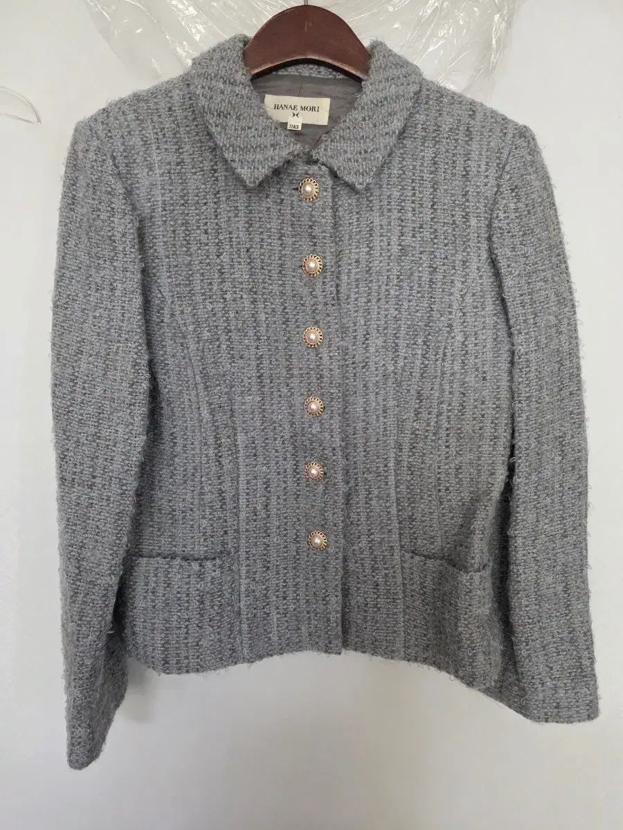 日本 ライトブルーグレー ツイード セットアップ