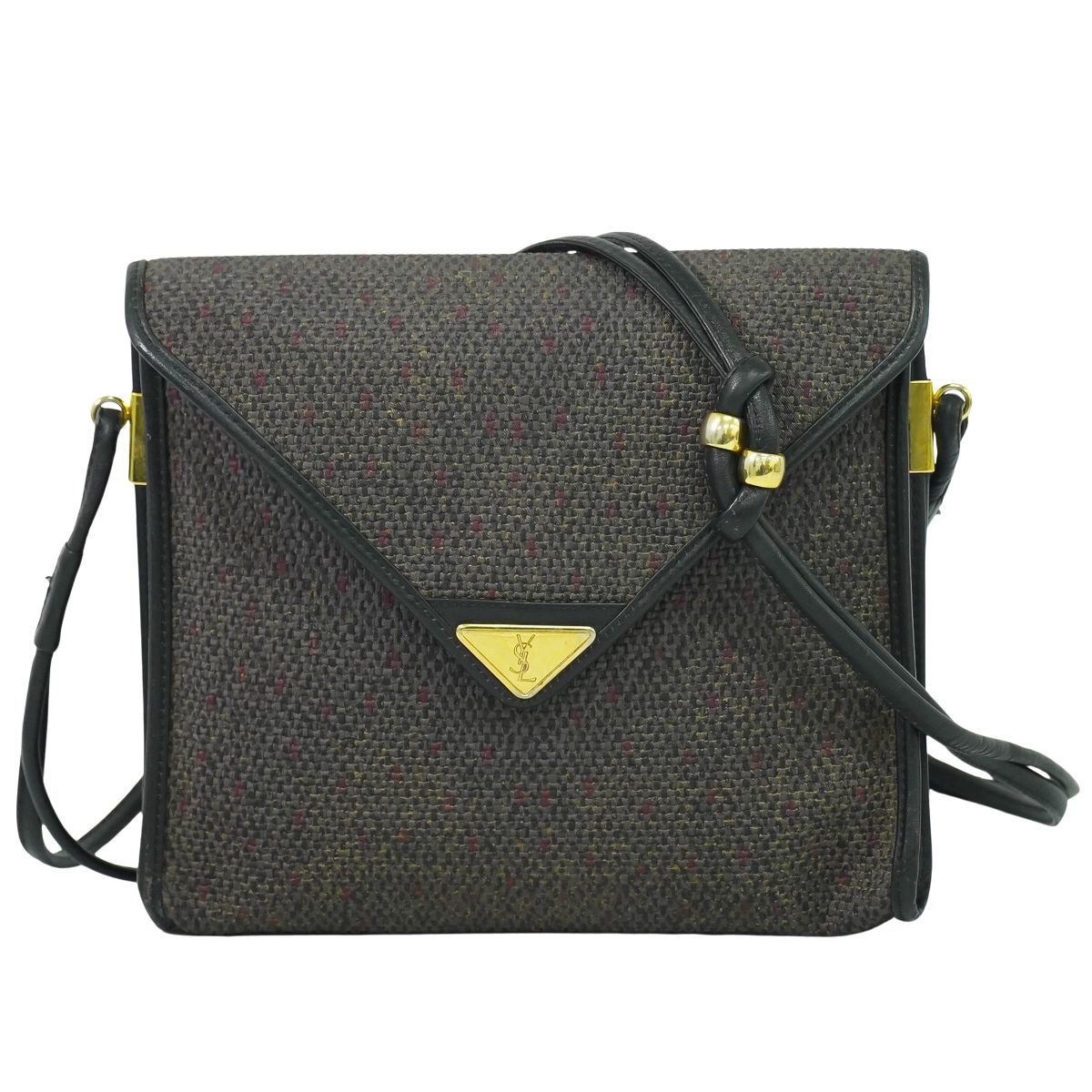 本物 イヴ サンローラン YVES SAINT LAURENT YSL PVC ショルダーバッグ 