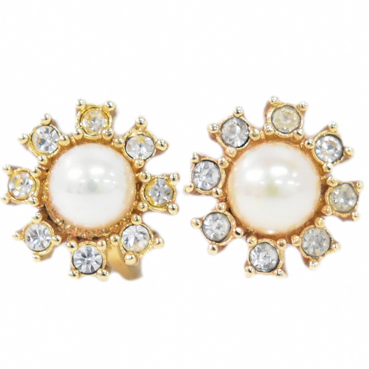 正規品　Dior ディオール　イヤリング　フェイクパール　ゴールド　y2k 本物 クリスチャン ディオール Christian Dior フェイクパール