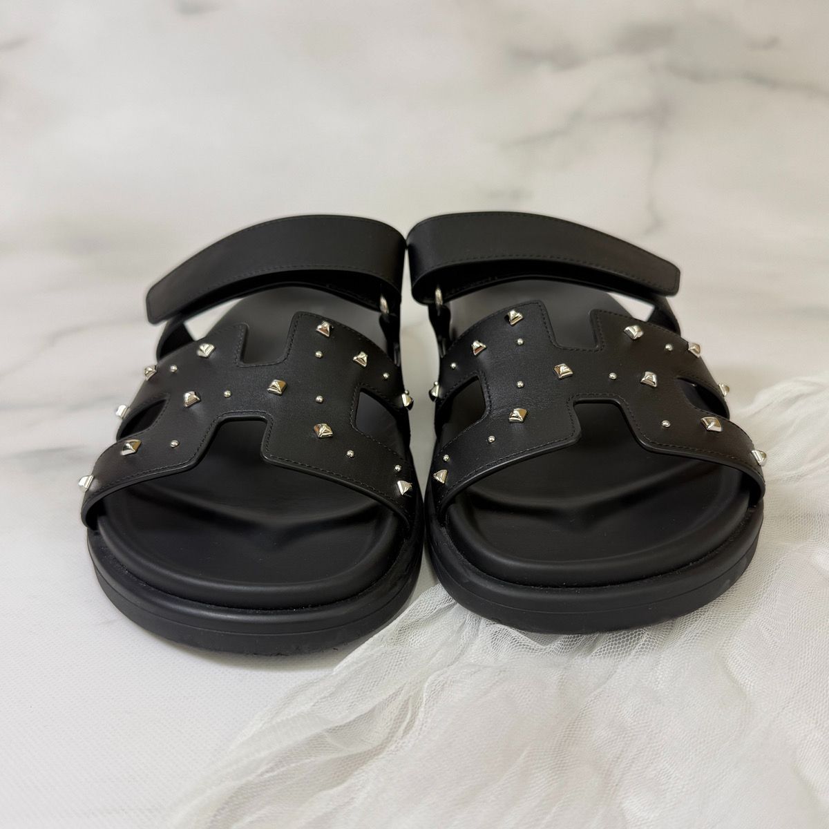 鑑定済み 】エルメス 《 シプレ 》37 ( 24cm程度 ) ブラック シルバー