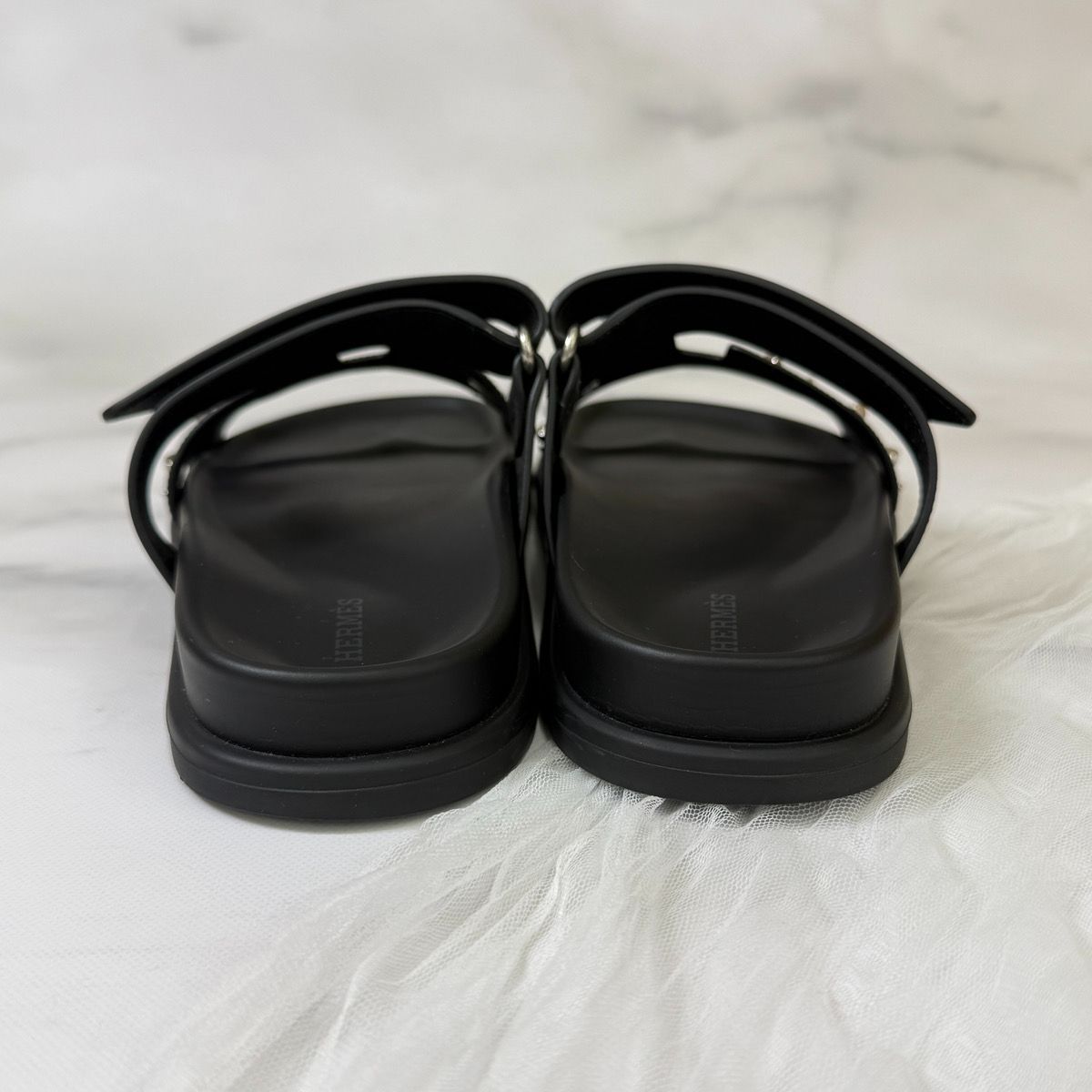 鑑定済み 】エルメス 《 シプレ 》37 ( 24cm程度 ) ブラック シルバー