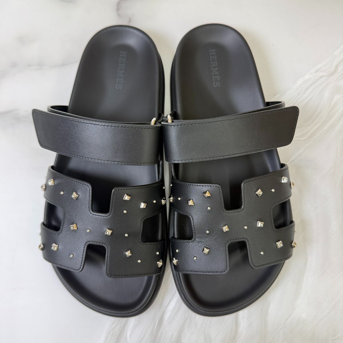 鑑定済み 】エルメス 《 シプレ 》37 ( 24cm程度 ) ブラック シルバー