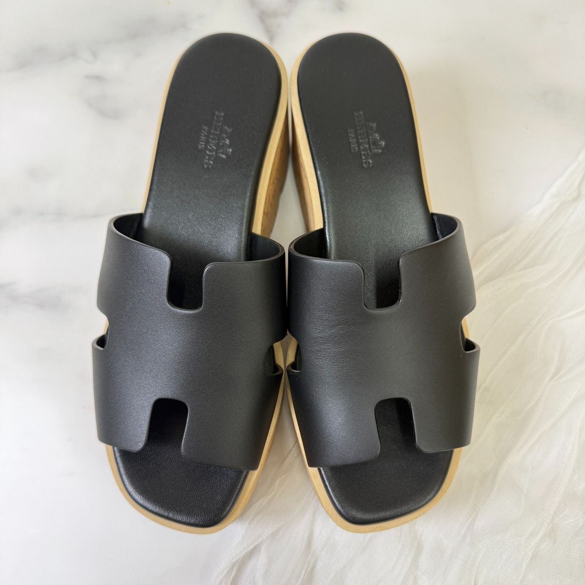 鑑定済み【 美品 】エルメス 《 エズ 》 37 ( 24cm程度 ) ブラック