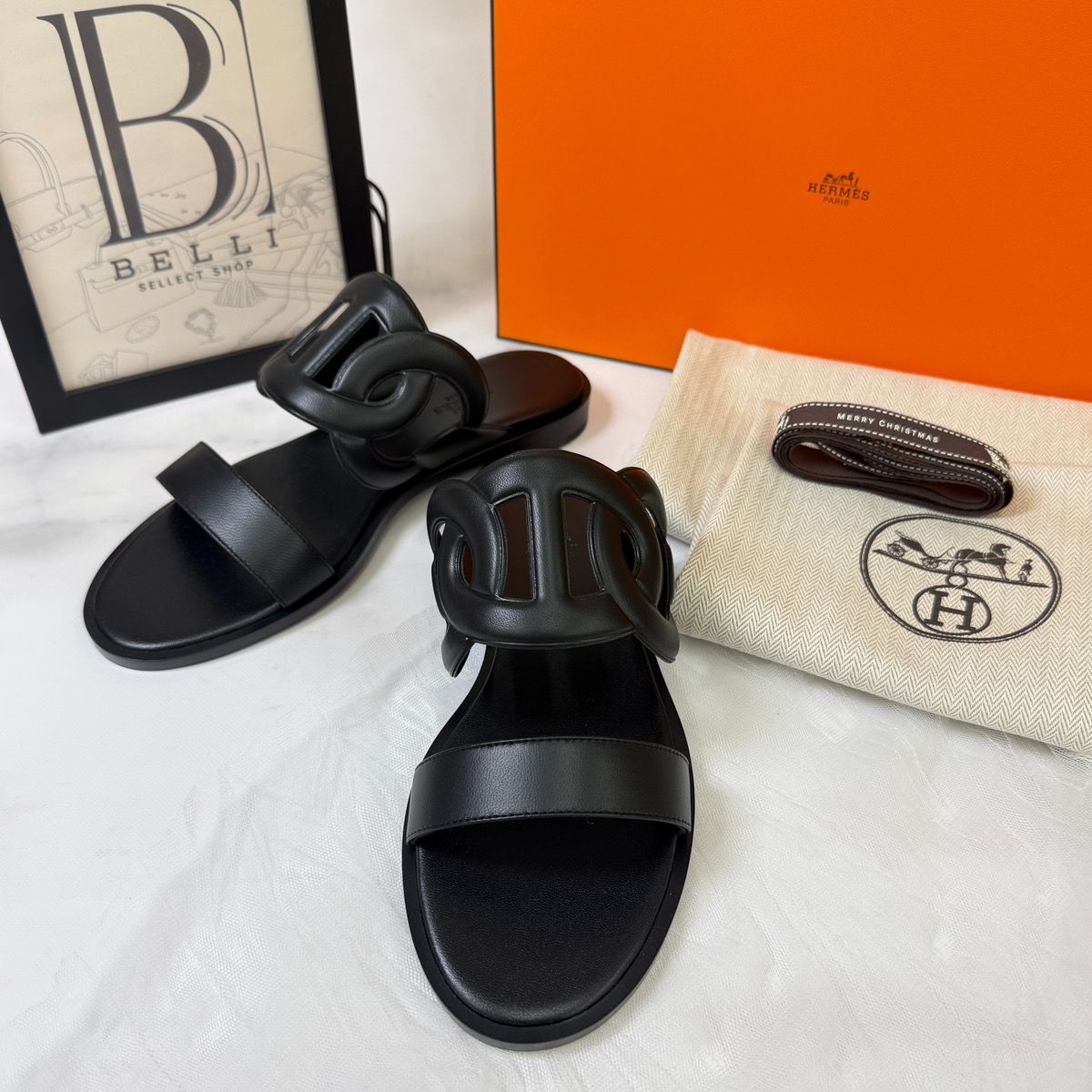 専用です♪〈HERMES〉サンダル☆ラグーヌ36セーブル☆シェーヌ・ダンクル 鑑定済み【 新品未使用 】エルメス 《 ラグーヌ 》 36 ( 23cm程度