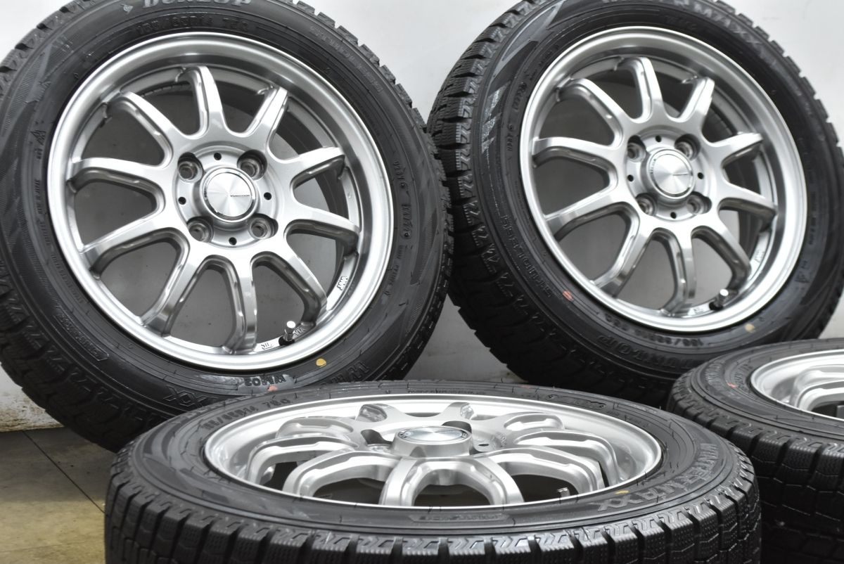 超バリ溝 14 in 4 5 J 45 PCD 100 ダンロップ ウィンターマックス WM 02 155 65 R N BOX デイズ ルークス ワゴンR タント