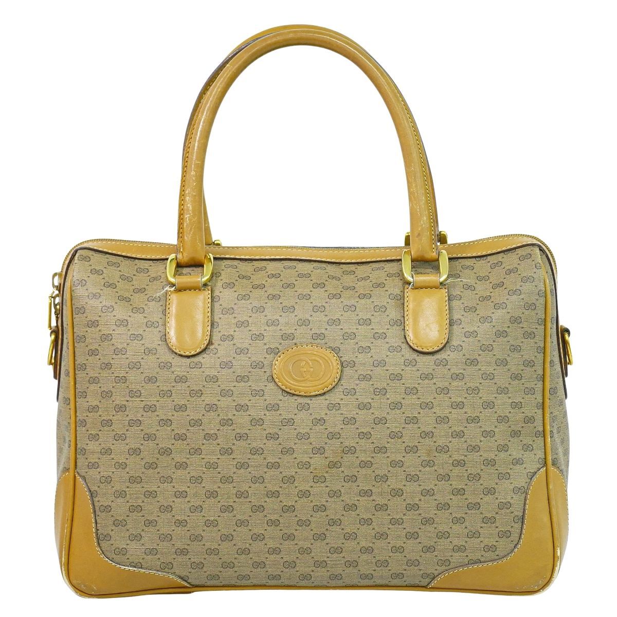 本物 グッチ GUCCI オールドグッチ マイクロGG ミニ ボストンバッグ 