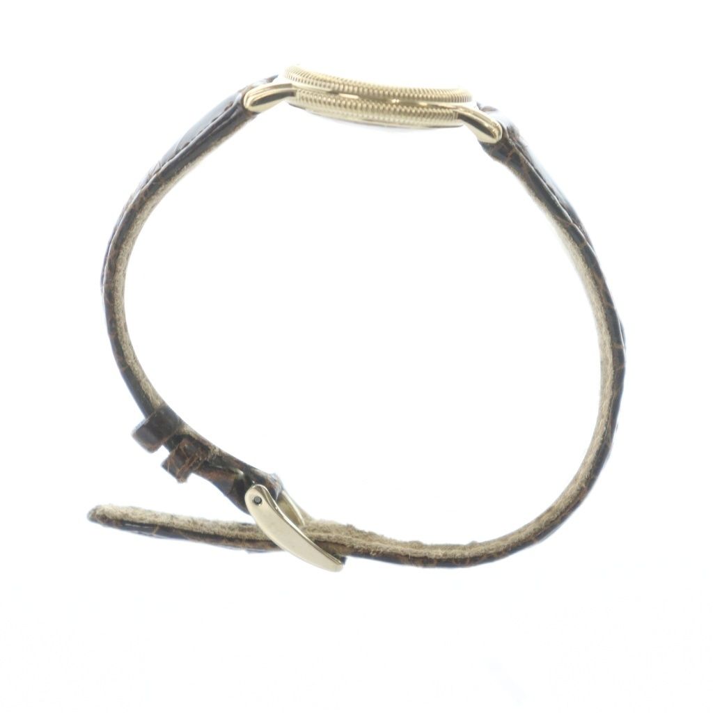  イヴサンローラン YVES SAINT LAURENT 5421 F 46304 腕時計 ウォッチ クォーツ 白文字盤 レザーベルト ロゴ ゴールド色 GY 18 MQ 腕時計(アナログ) 時計