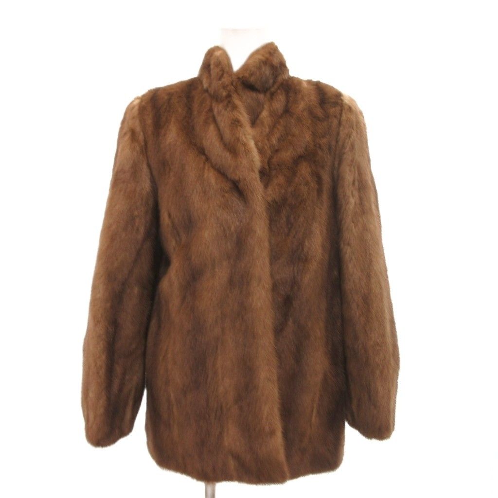 ミンク　ハーフコート　ダークブラウン ファーコート ノーブランド ファーコート ミンク 毛皮 ハーフ 6 茶 ブラウン □GY18
