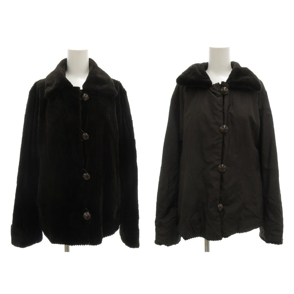 ノーブランド リバーシブル ミンクファーコート 毛皮 ショート丈