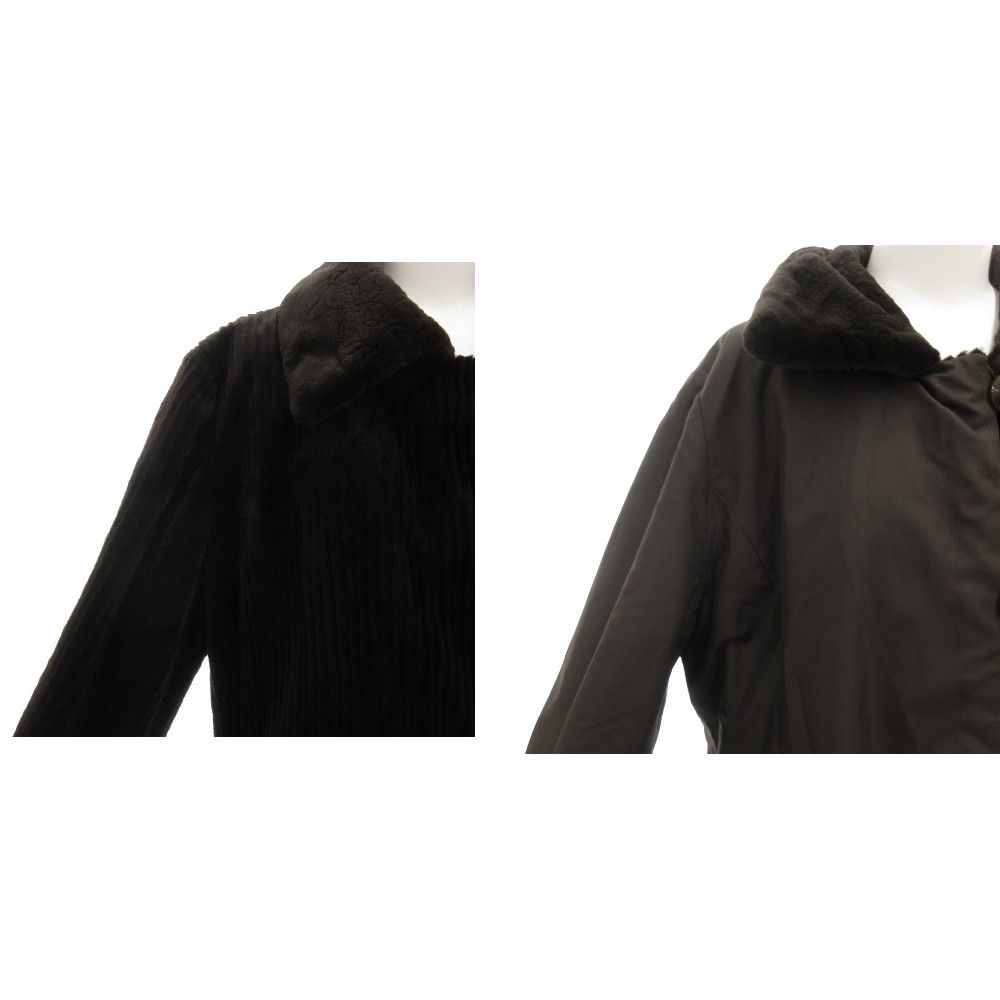 ノーブランド リバーシブル ミンクファーコート 毛皮 ショート丈