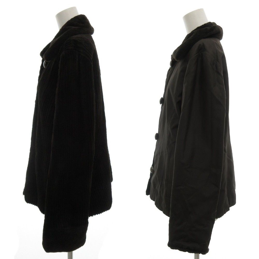 ノーブランド リバーシブル ミンクファーコート 毛皮 ショート丈