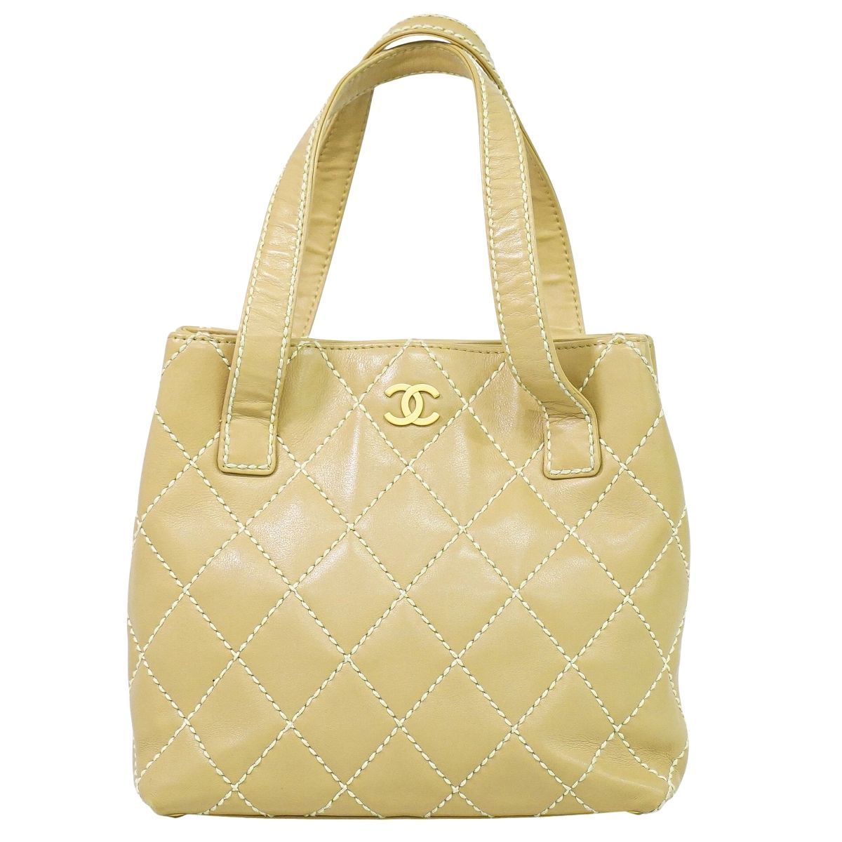 本物 シャネル CHANEL ワイルドステッチ ココマーク トートバッグ 