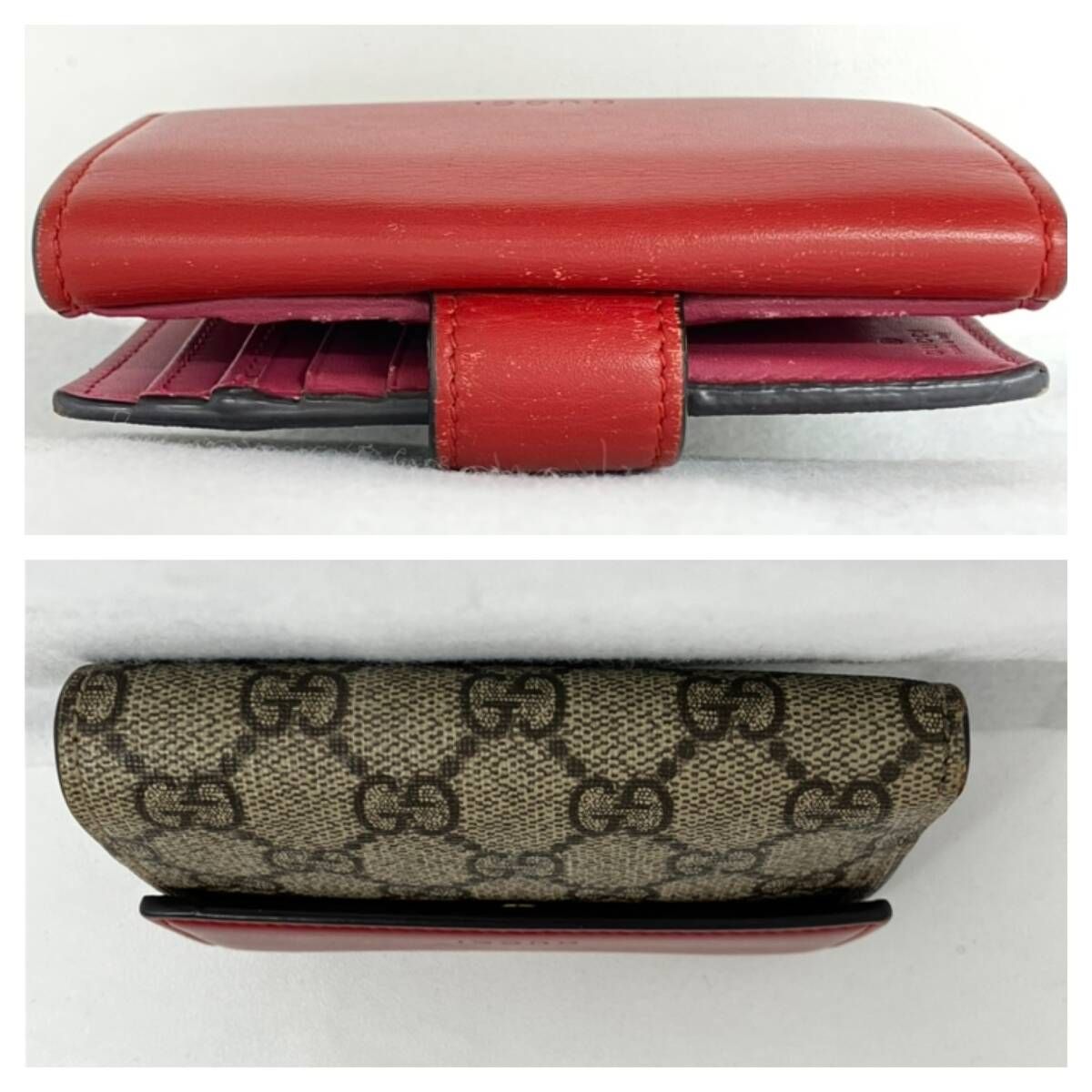 Wホック二つ折り財布 浅いスレ数箇所有り