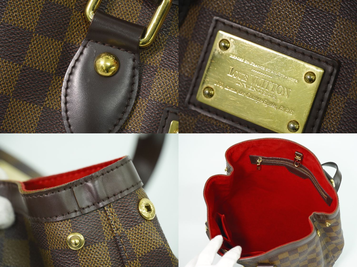 本物 ルイヴィトン LOUIS VUITTON LV ハムステッド PM ダミエ エベヌ