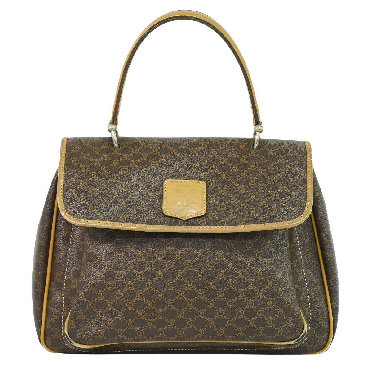 セリーヌ CELINE マカダム ハンドバッグ PVC ブラウン Macadam バッグ