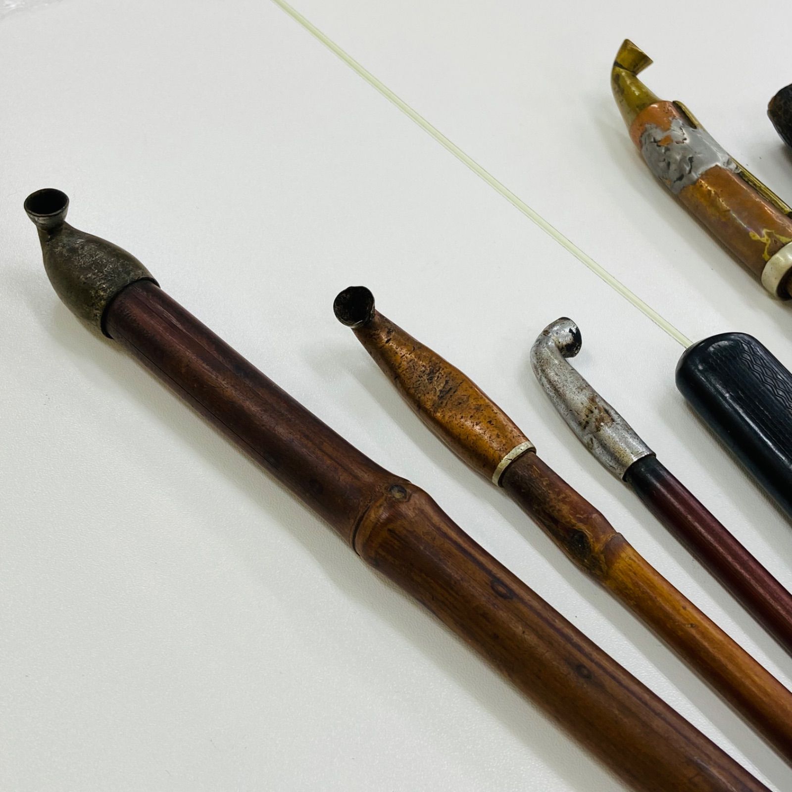 新年祭 初売り キセル 煙管 セット 彫刻 江戸時代 日本 伝統 芸術 骨董品 アンティーク ヴィンテージ コレクション