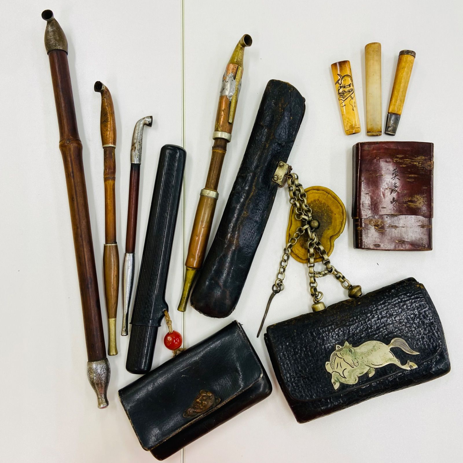 新年祭】【初売り】【レア】キセル 煙管 セット 彫刻 江戸時代 日本