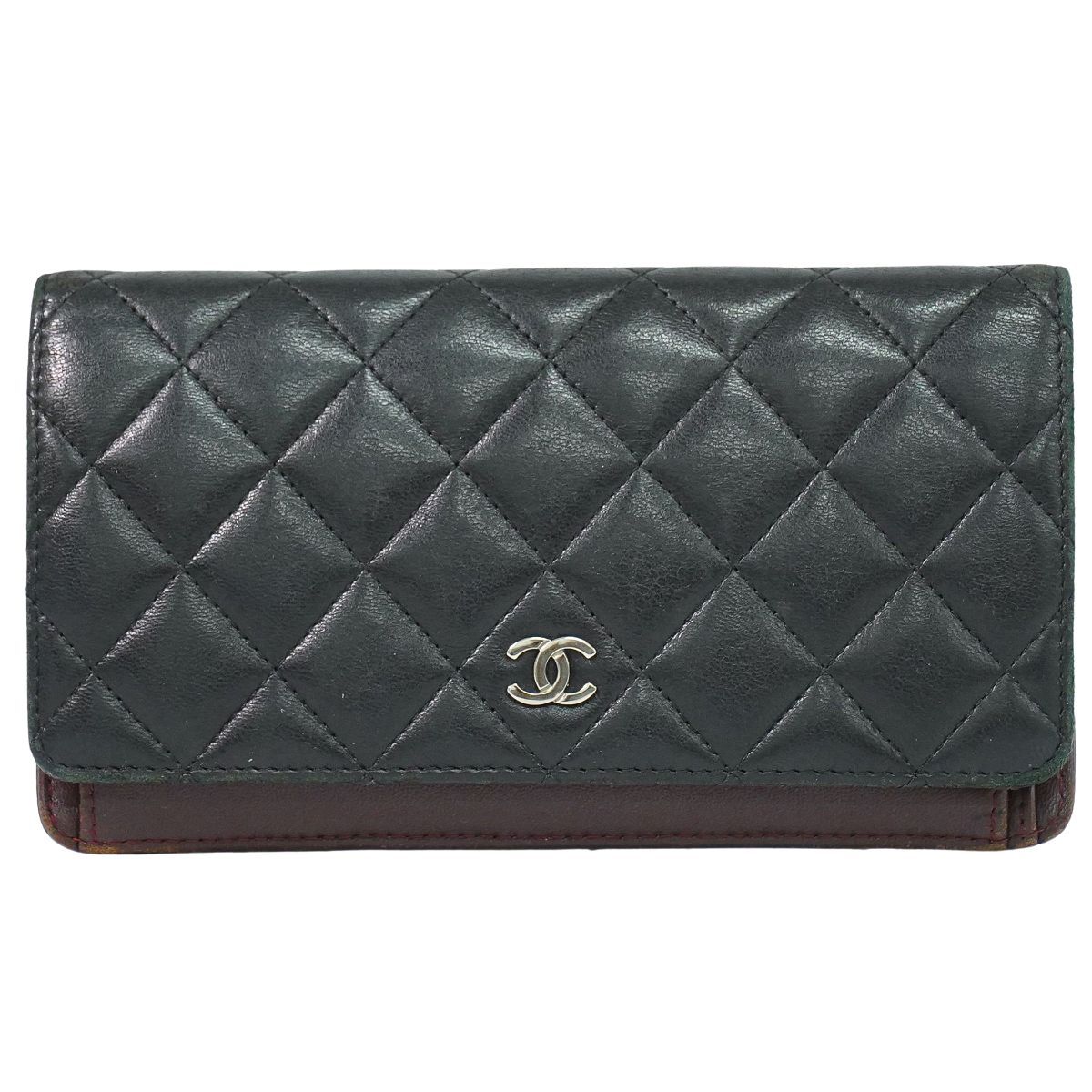 本物 シャネル CHANEL ココマーク マトラッセ 長財布 ロングウォレット 