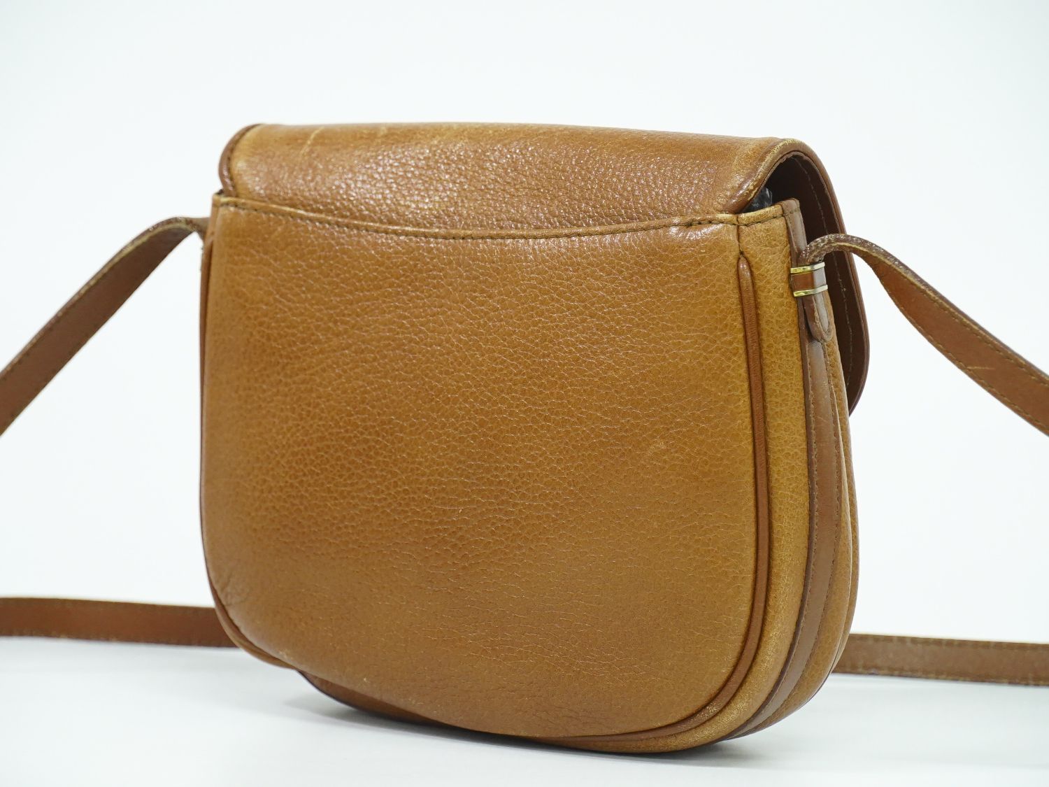 本物 バーバリーズ Burberrys レザー ショルダーバッグ ポシェット ブラウン バッグ 中古・ BURBERRY - 本物 バーバリーズ Burberrys レザー ショルダーバッグ