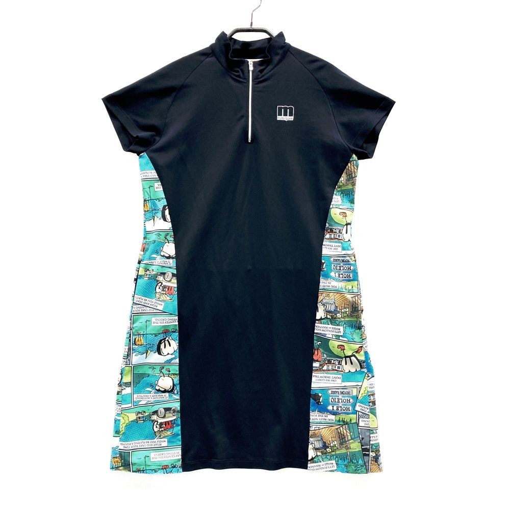 サイズ M MUNSING WEAR マンシングウェア 2025年モデル 半袖ワンピース サイドライン ネイビー系 ゴルフウェア レディース ストスト