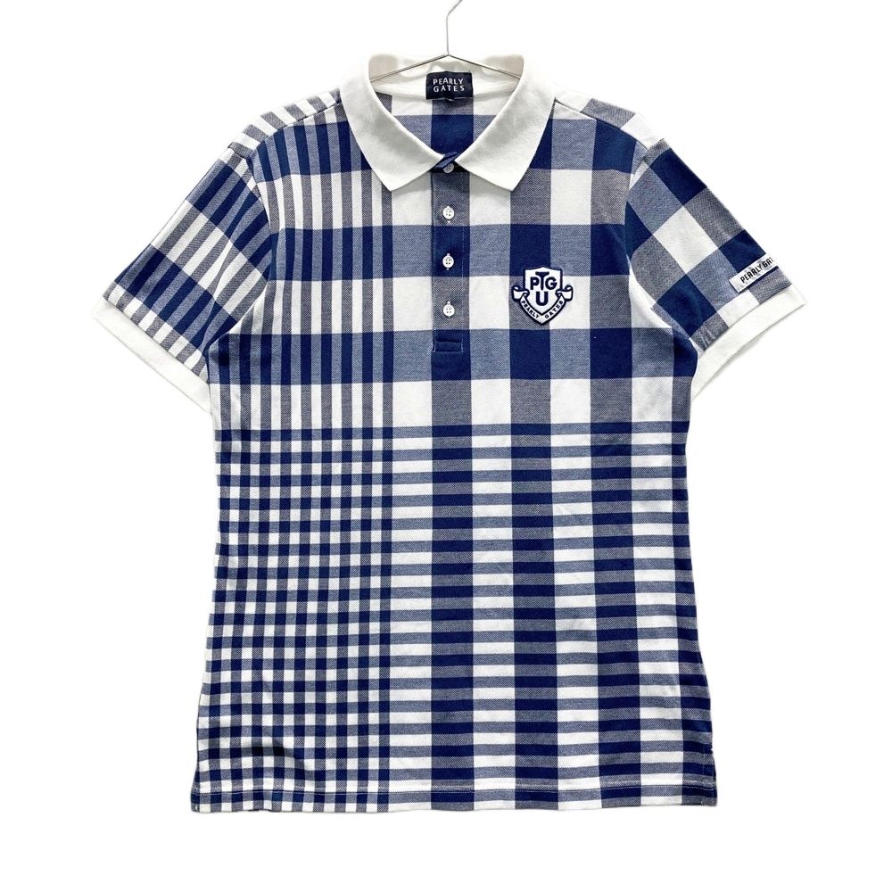 PEARLY GATES チェック柄ポロシャツ 5号 Lサイズ　パーリーゲイツ サイズ：0 PEARLY GATES パーリーゲイツ 半袖ポロシャツ チェック柄