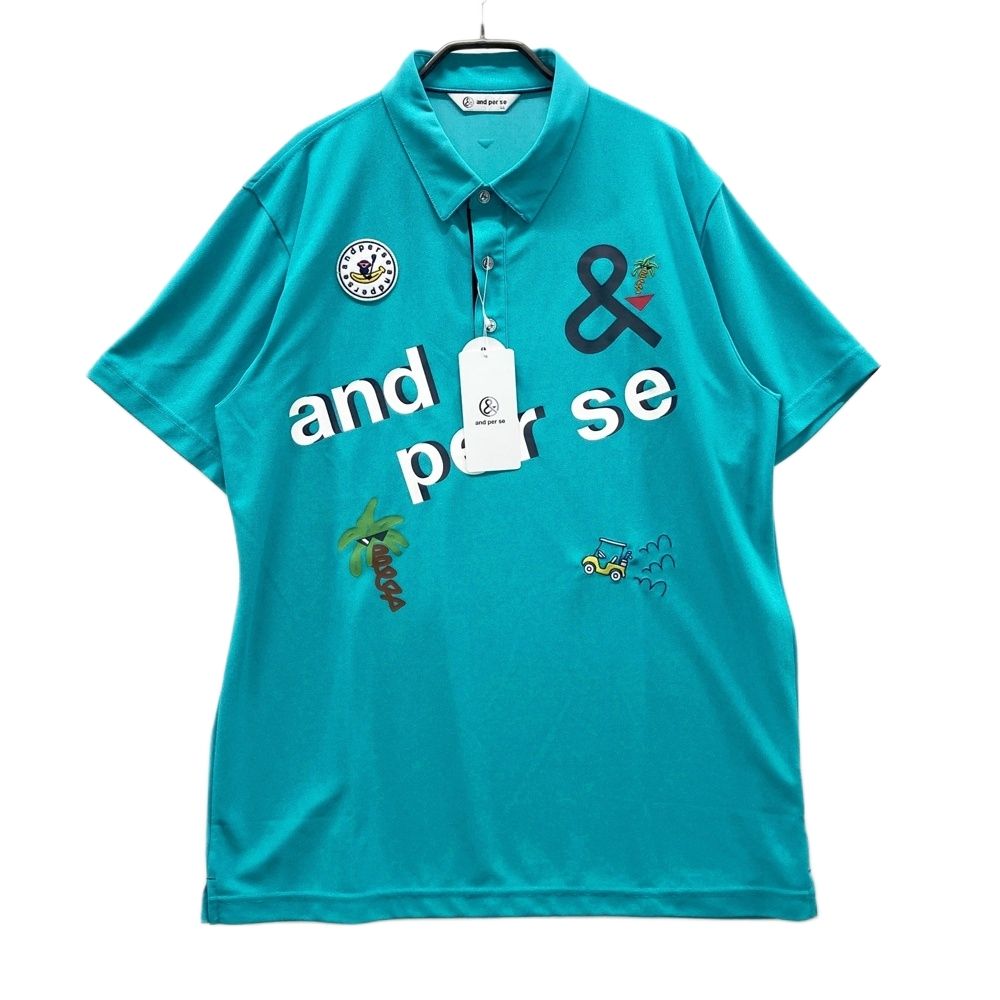 【新品同様】and per se アンパスィ ポロシャツ Ｌ and per se（アンパスィ） 半袖ポロシャツ メンズ ゴルフウェア and