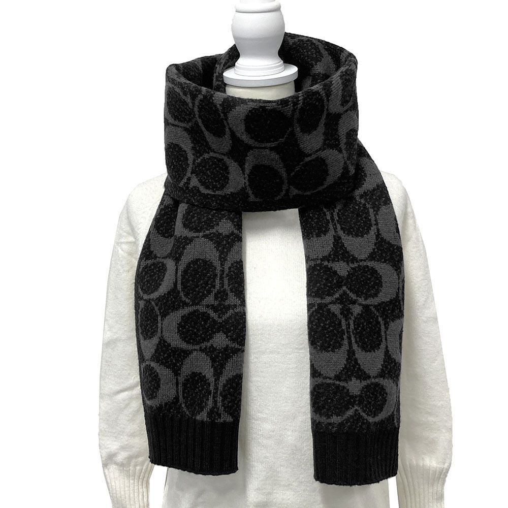 COACH BLACK ニット マフラー