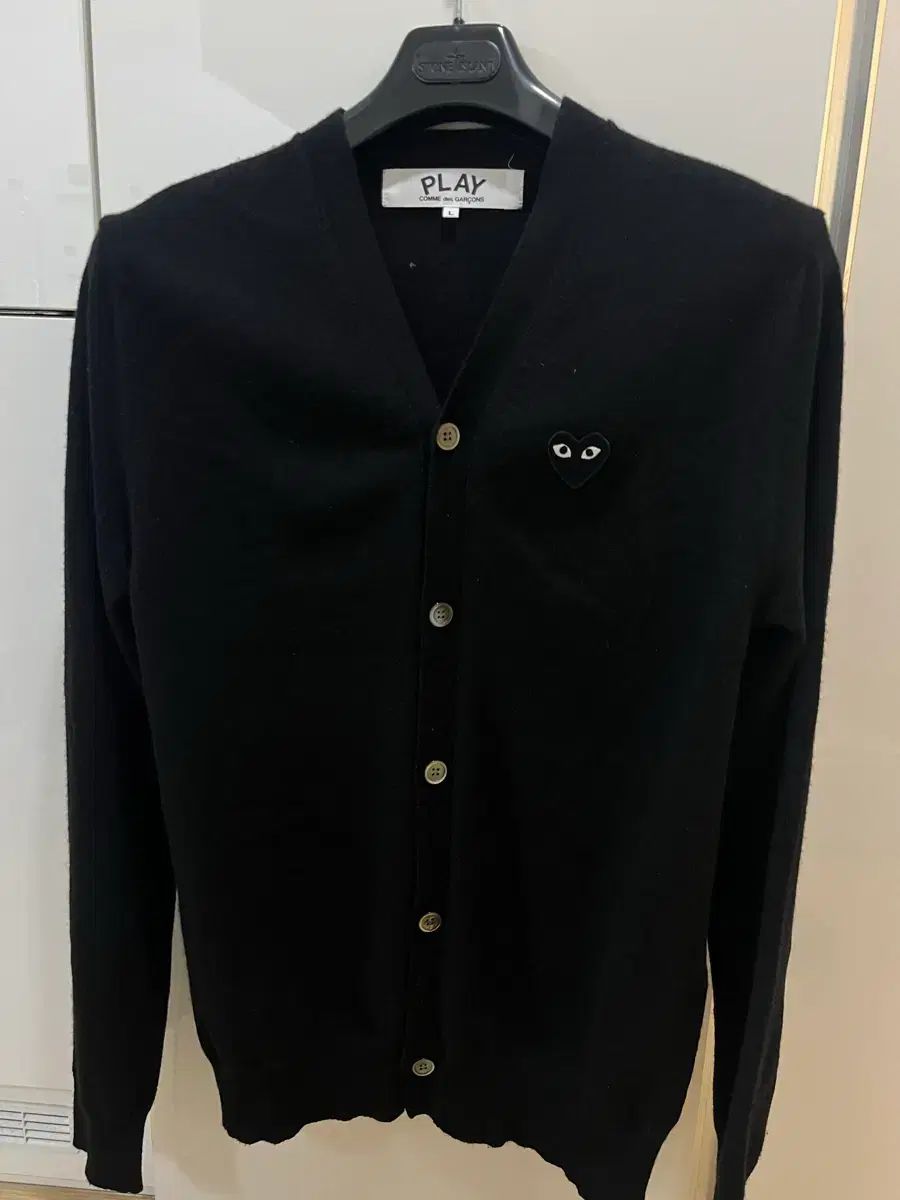 コム デ ギャルソン ブラックワッペン カーディガン L