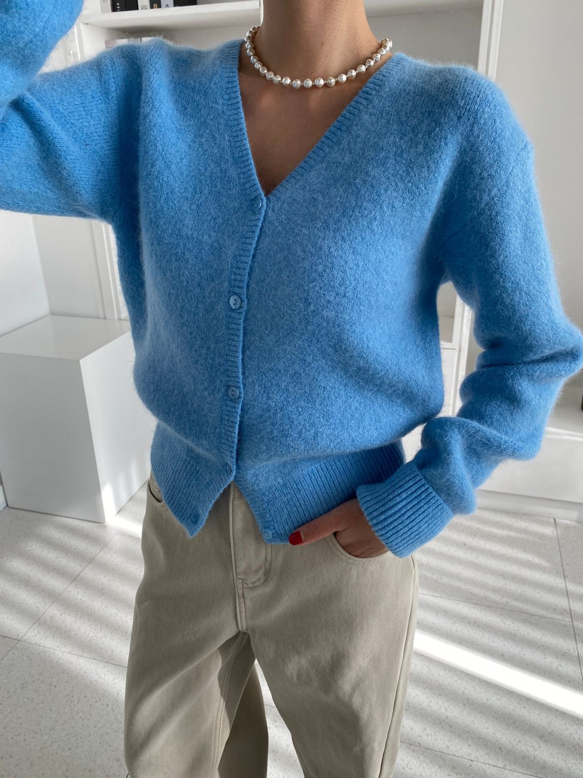 '15秋冬新品タグ付き★アンゴラＶニット アンゴラVネックニット(5color)｜ニット｜韓国ファッション通販 SONA