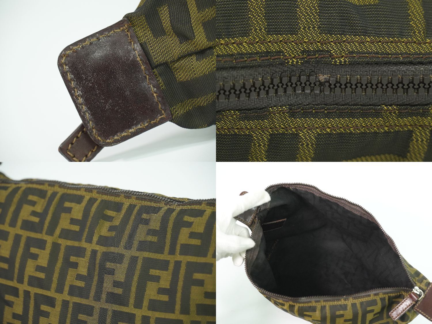 新品未使用✨FENDI 小物入れ ポーチ ズッカ 人気 ブラウン 中古・古着通販】FENDI (フェンディ) ズッカ柄ポーチ ブラウン