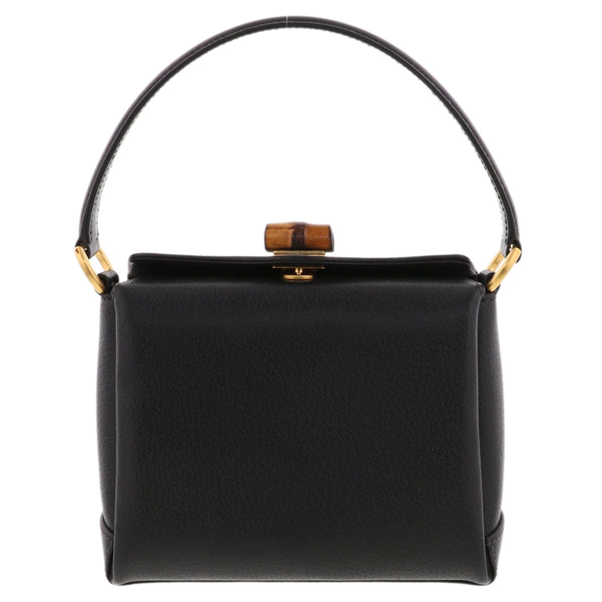 GUCCI グッチ ヴィンテージ バンブー レザー ハンドバッグ 000 33 0240 ブラック レディース