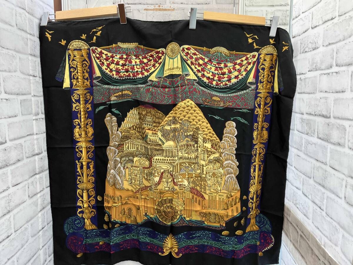 HERMES／エルメス／カレ90／L'ATRANTIDE アトランティス大陸／スカーフ